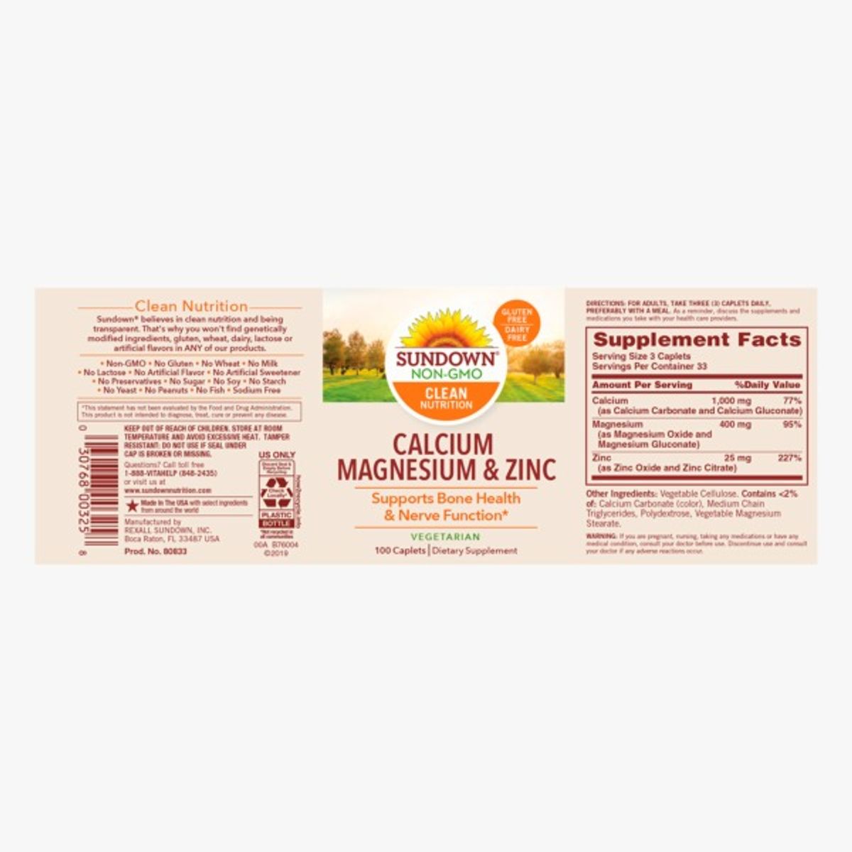 SUNDOWN - Calcio Magnesio & Zinc 100Tab