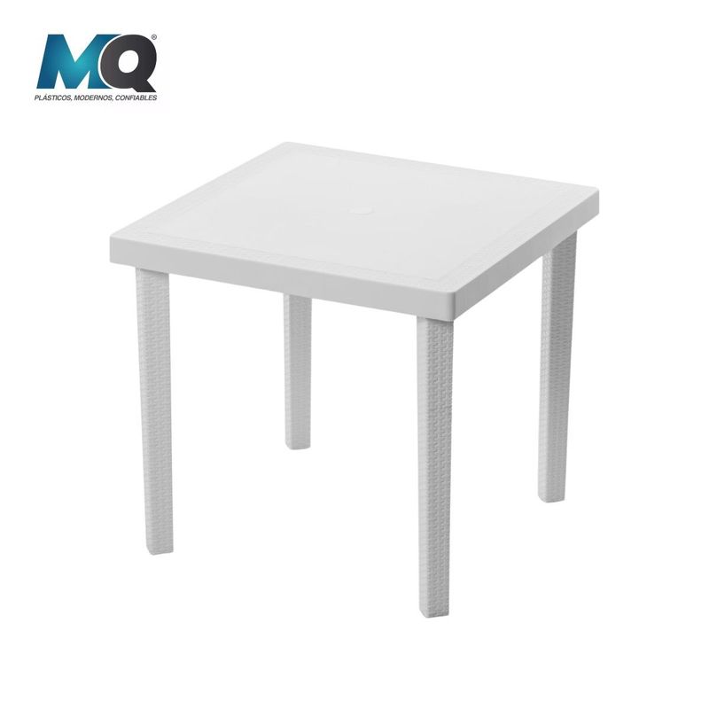 QRUBBER - Mesa ExteriorInterior Cuadrada Modelo Infinity Color Blanco  MQ