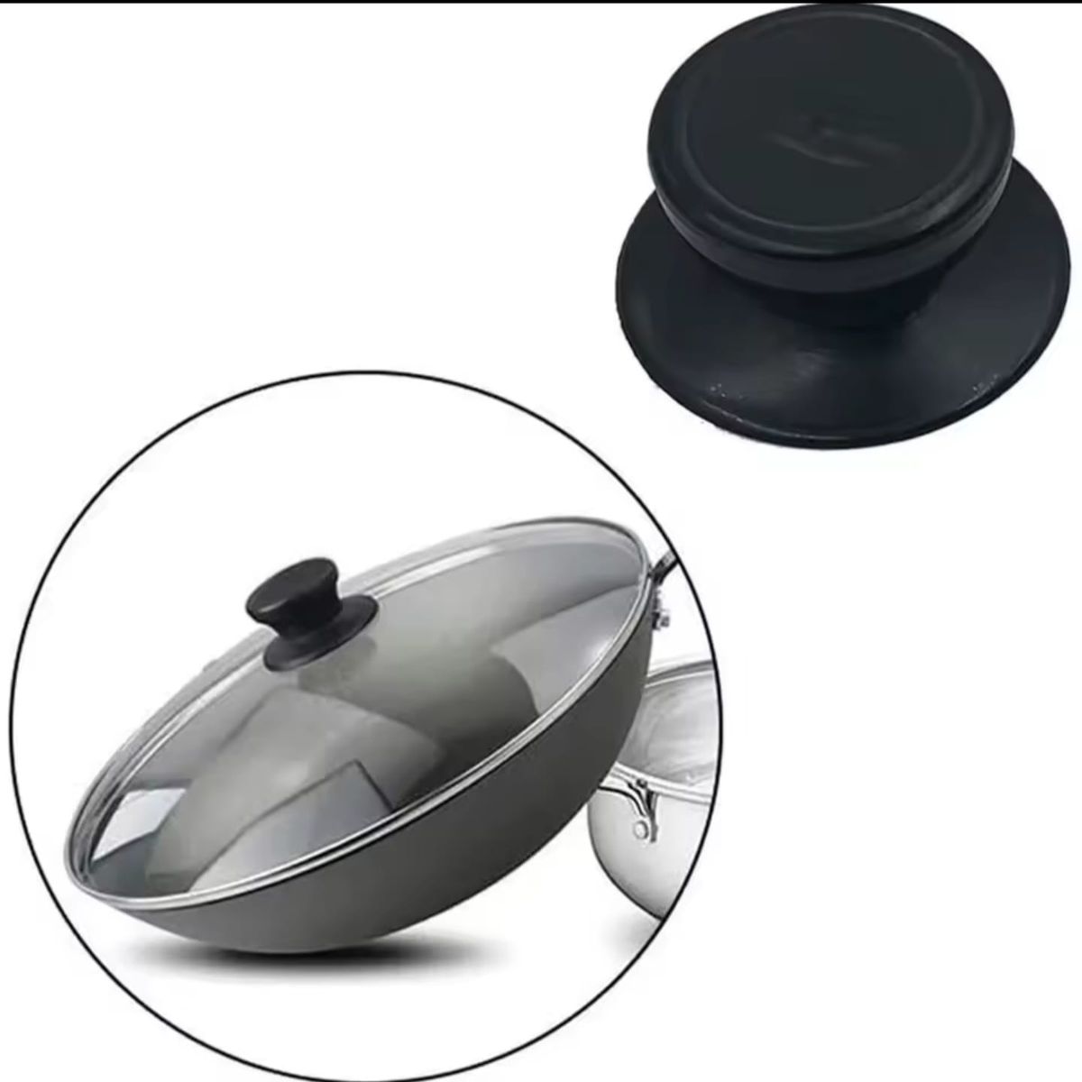 GENERICO - Perillas para Tapa De Ollas Color Negro