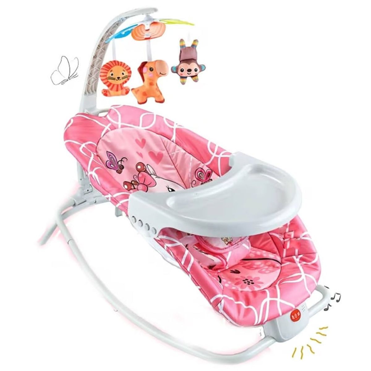 IDEAL - Silla Mecedora Ideal Musical con Vibrador Ocean Rosado