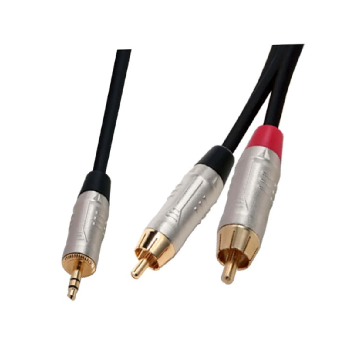 BATBLACK - Cable 1 Plug Stereo 3.5mm a 2 Plug RCA 2 Metros BJJ322/2M SOUNDKING