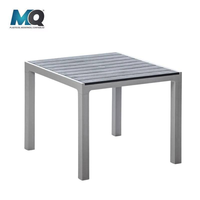 QRUBBER - Mesa Cuadrada Modelo Madeira Color Cuarzo MQ
