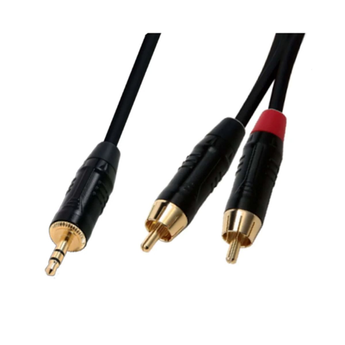 BATBLACK - Cable 1 Plug Stereo 3.5mm a 2 Plug RCA 2 Metros BJJ323/2M SOUNDKING