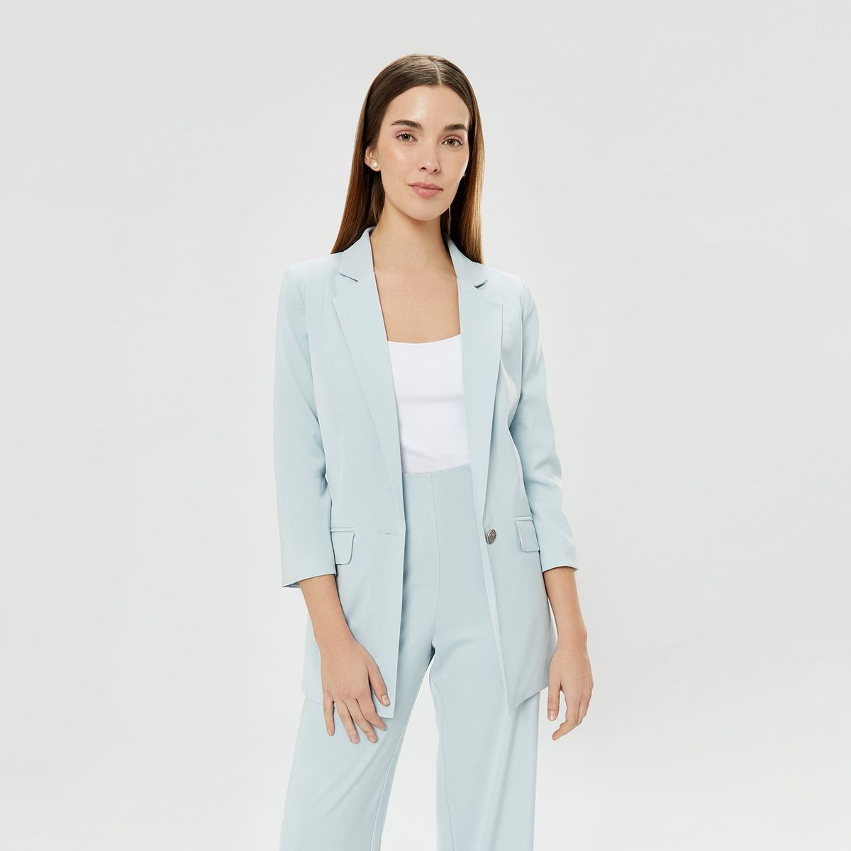 CAMILA VIALI - Camila Viali Blazer Azucena Verde Agua Manga 3 / 4