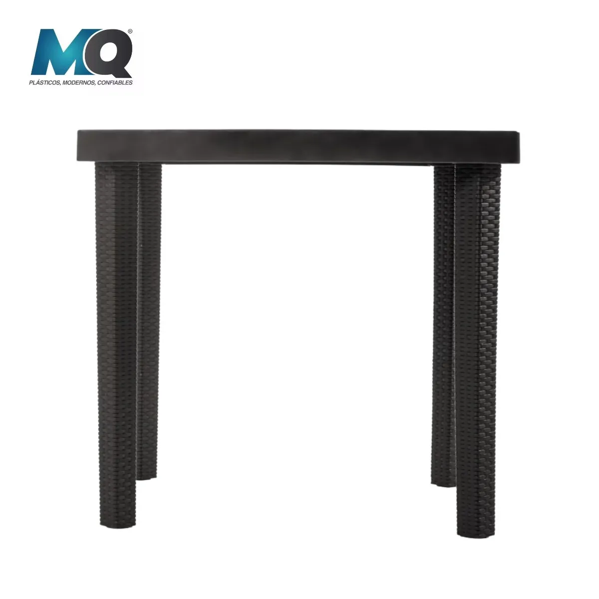 QRUBBER - Mesa ExteriorInterior Cuadrada Modelo Infinity Color Café Oscuro  MQ