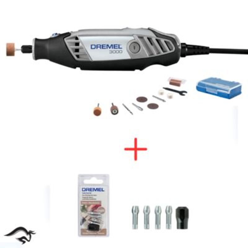 DREMEL - Multipropósito Eléctrica Dremel 3000 + 10 Accesorios+Juego 4 Boquillas