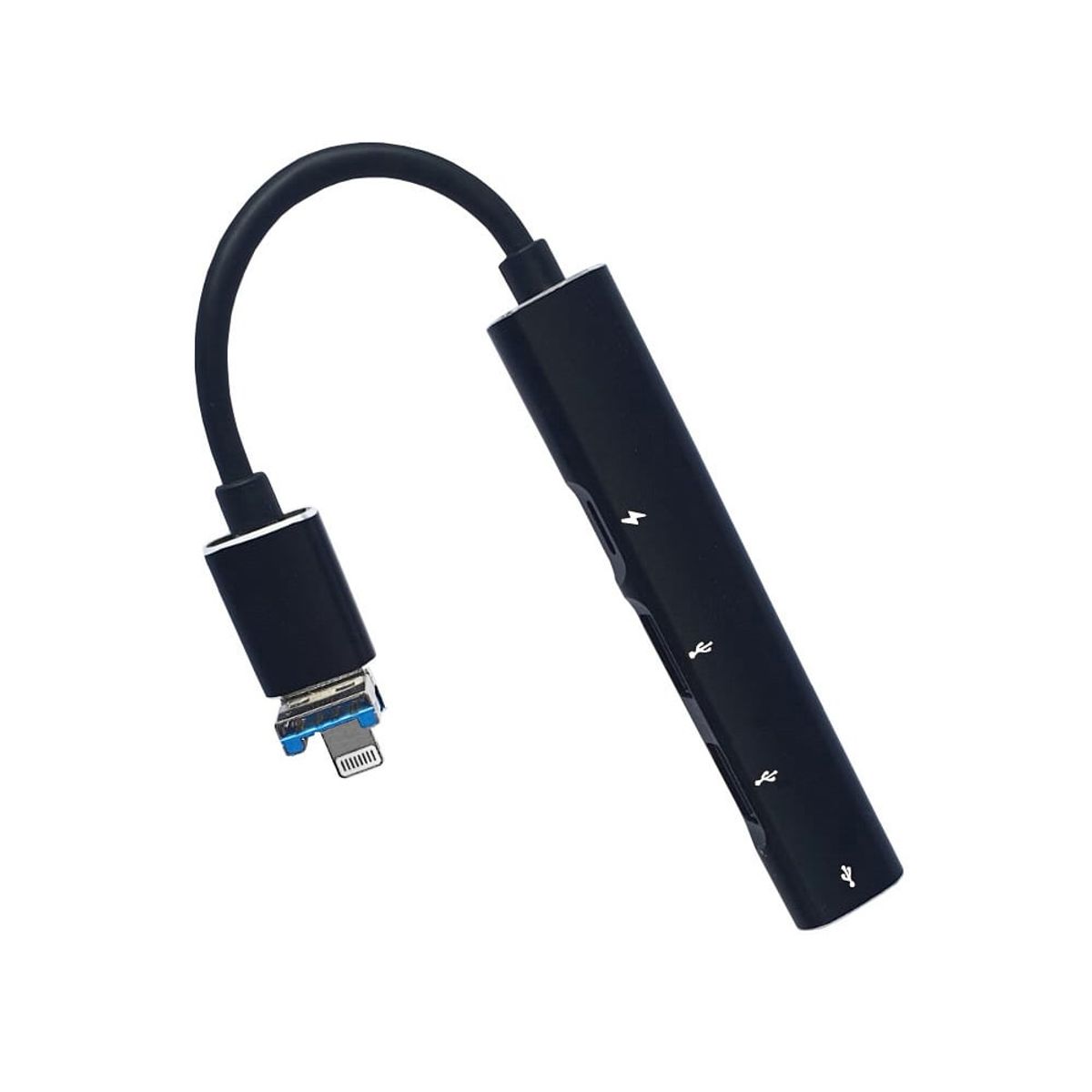 OEM - Adaptador Lightning más USB 3.0 a 2*USB, Tipo C y Lightning para carga