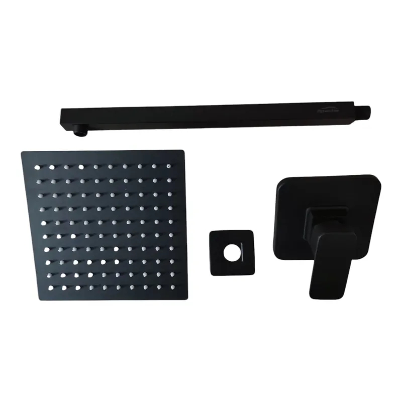 GENERICO - COMBO Set Mezcladora Monocomando Ducha Completa Negro Mate