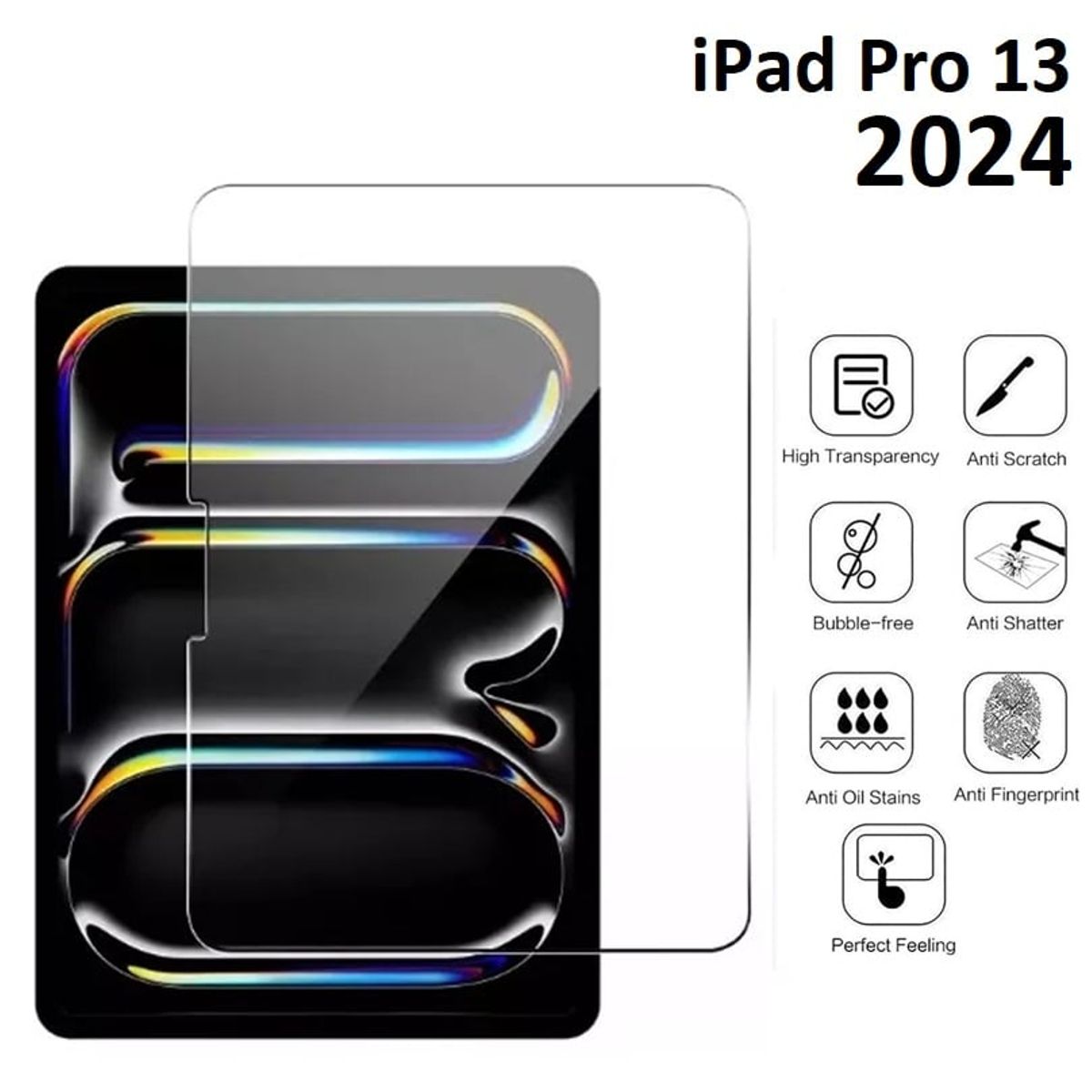 GENERICO - Mica de Vidrio para iPad Pro 13 2024 A2925 A2926 A3007 Cristal HD