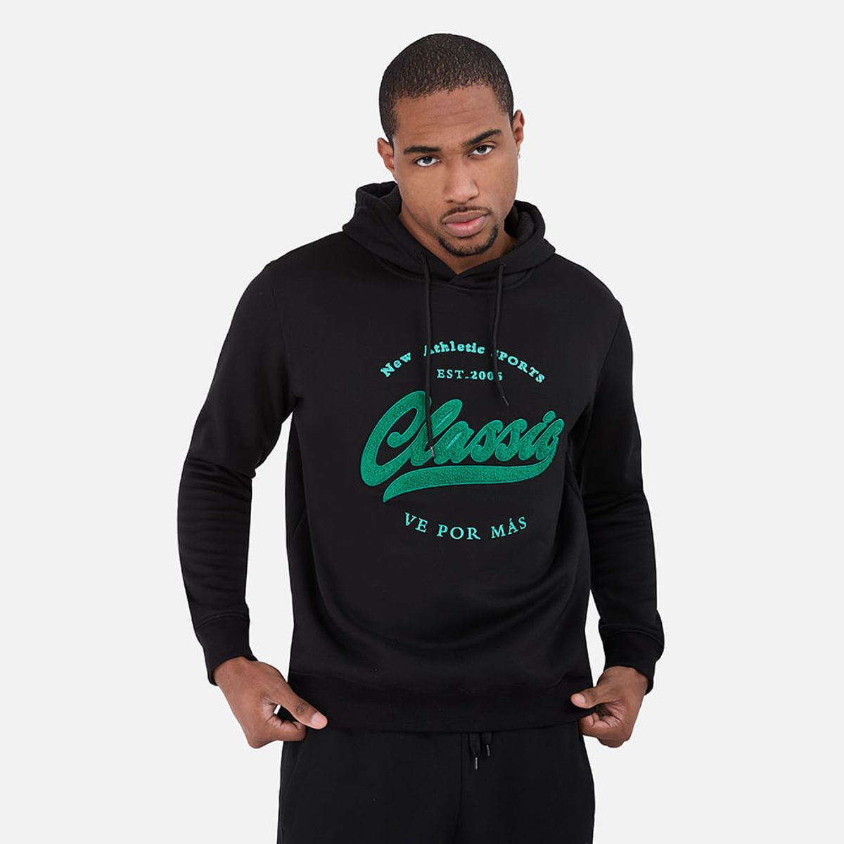 NEW ATHLETIC - Polera New Athletic Classic Negro Con Verde Hombre