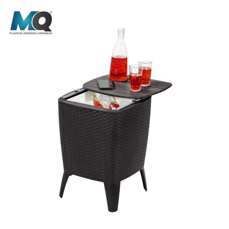 QRUBBER - Mesa Cooler Color Café Oscuro  58cm x 415cm x 415cm  MQ