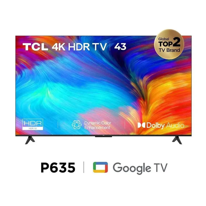 TCL - Televisor TCL Smart UHD 4K 43 Google TV 43P635 Nuevo Modelo - Negro