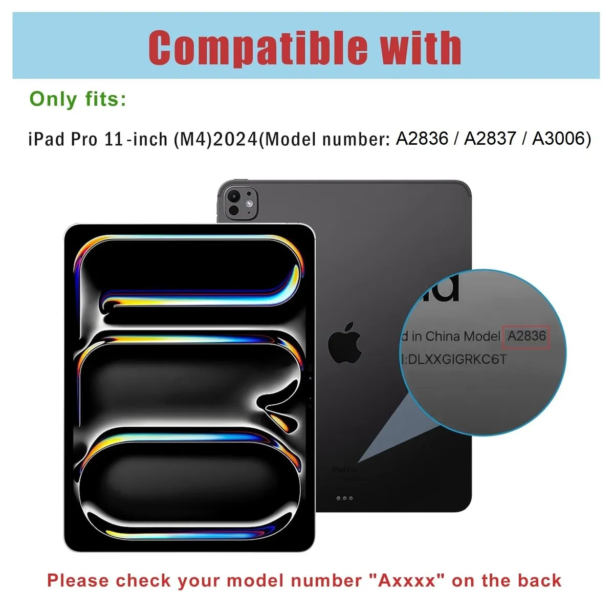 GENERICO - Funda Smart Cover para iPad Pro 11 M4 2024 A2836 A2837 Protector Case