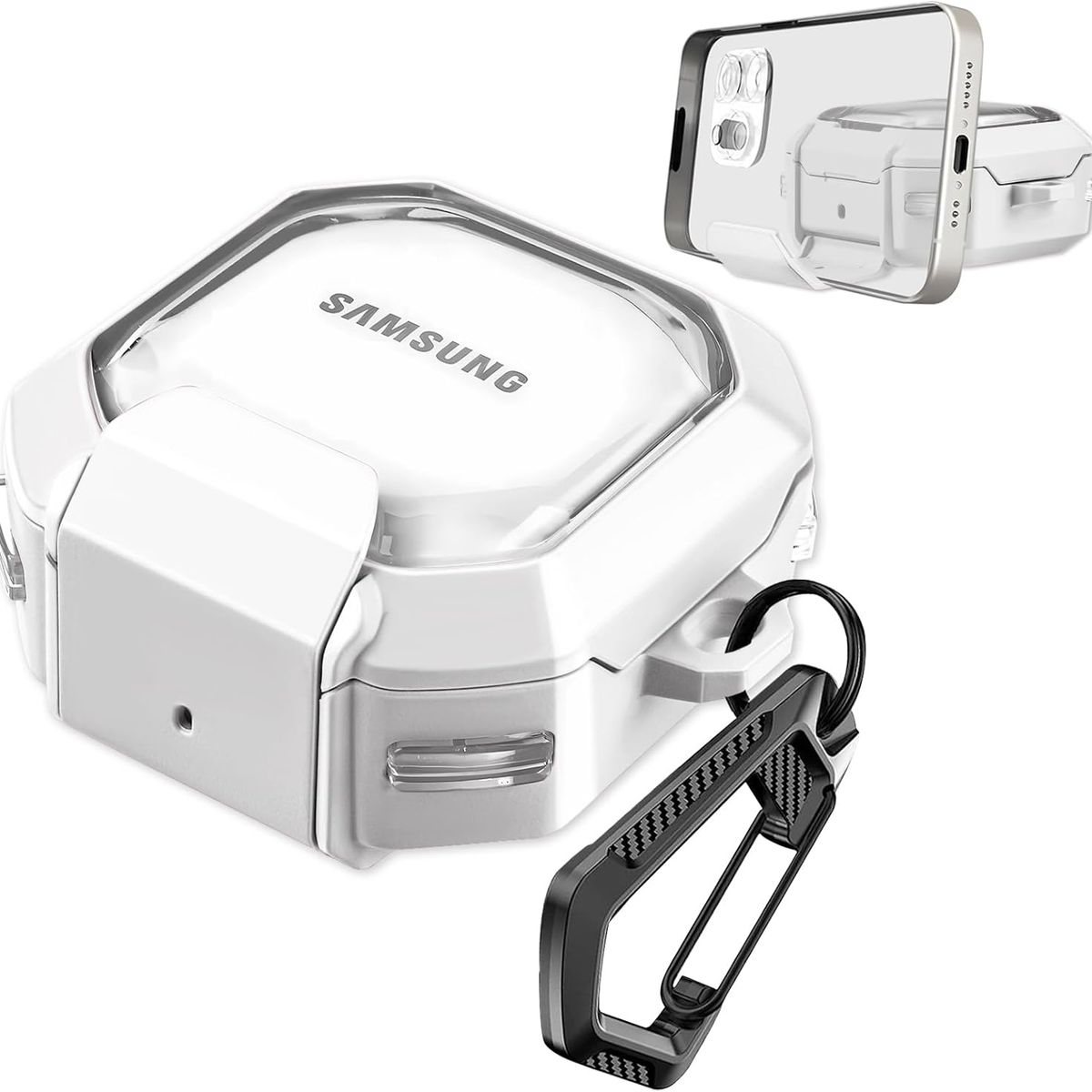 GENERICO - Funda transparente para Samsung Galaxy Buds Live - Blanco