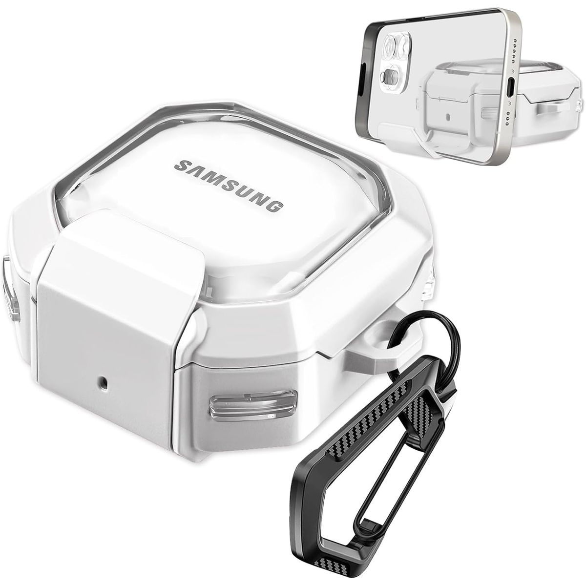 GENERICO - Funda transparente para Samsung Galaxy Buds Live - Blanco