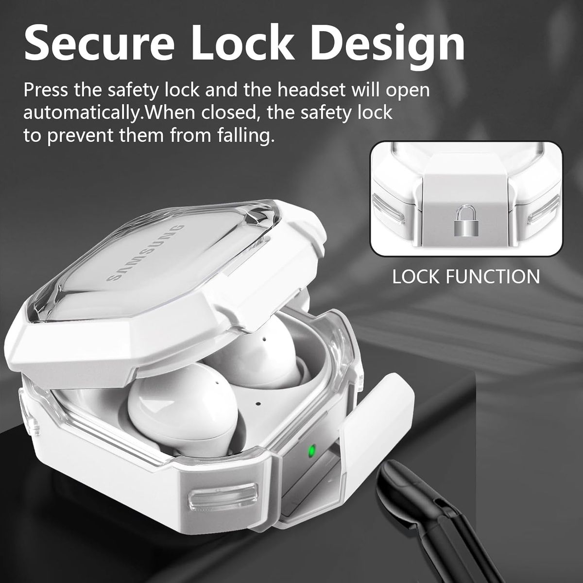 GENERICO - Funda transparente para Samsung Galaxy Buds 2 - Blanco