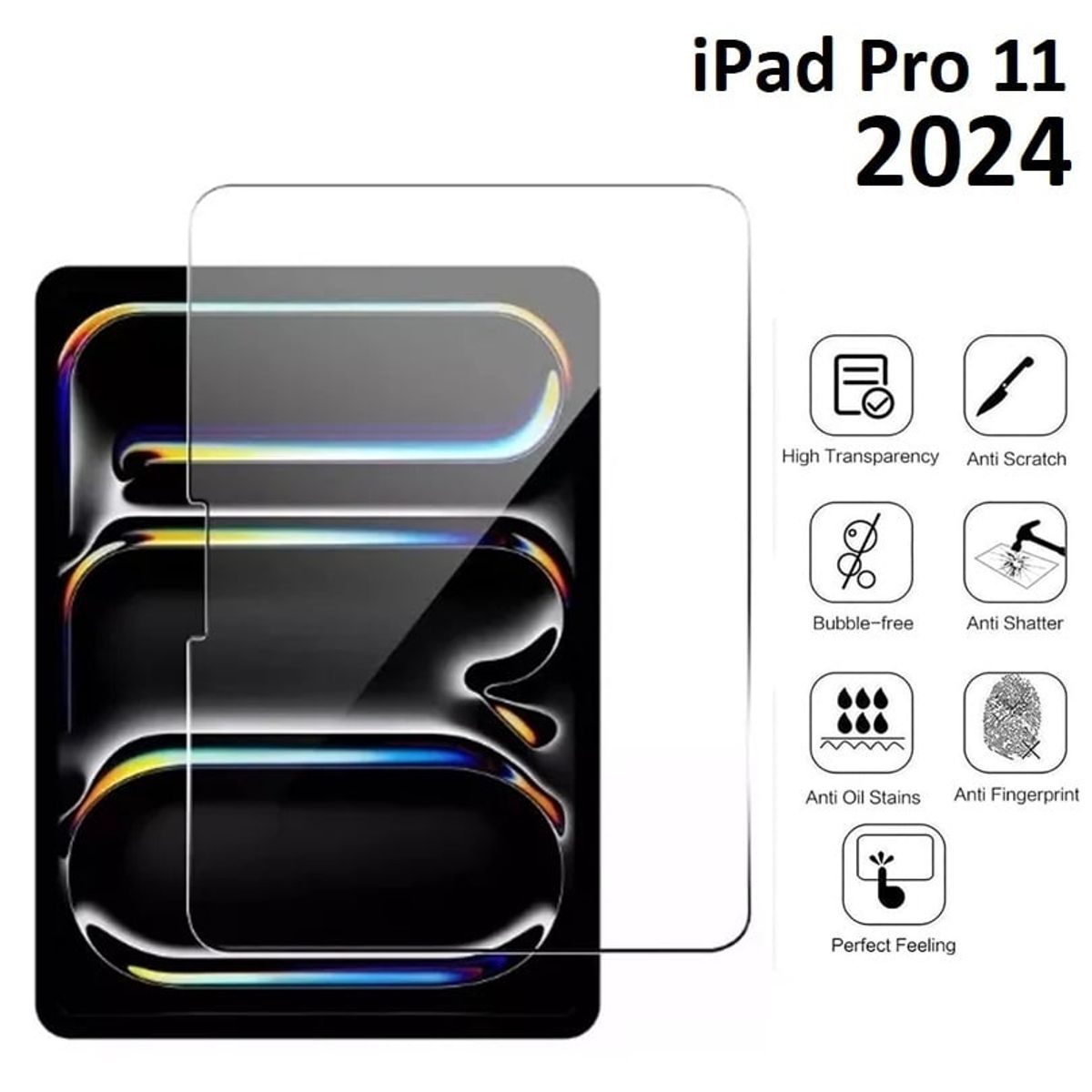 GENERICO - Mica de Vidrio Templado para iPad Pro 11 M4 2024 A2836 A2837 Lamina