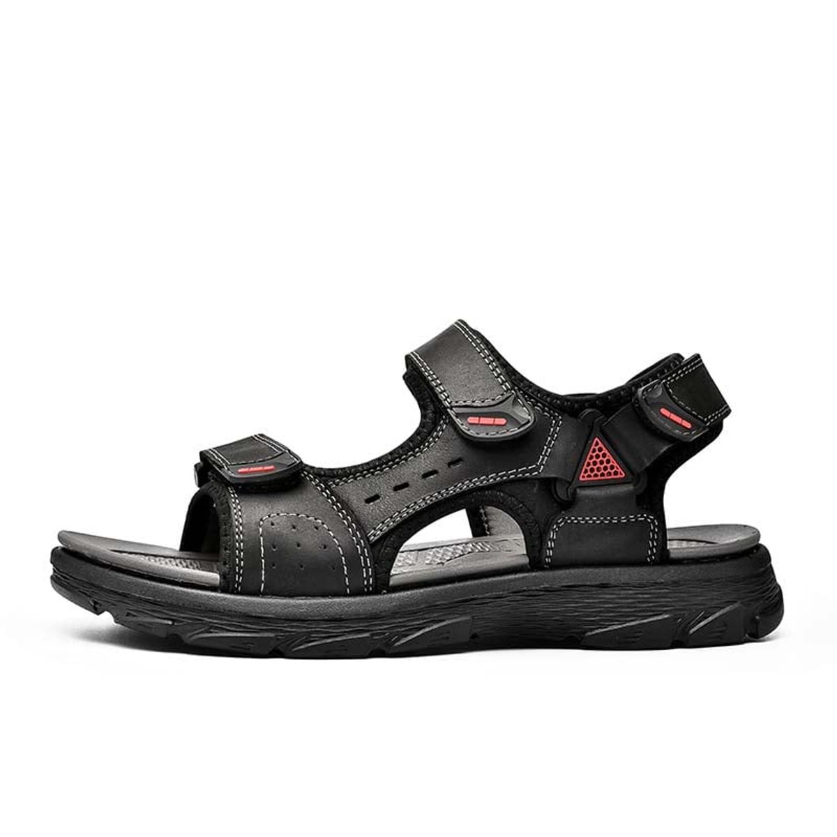 SHANDIAN - Sandalias Dedo Abierto Pantuflas Hombre Negro
