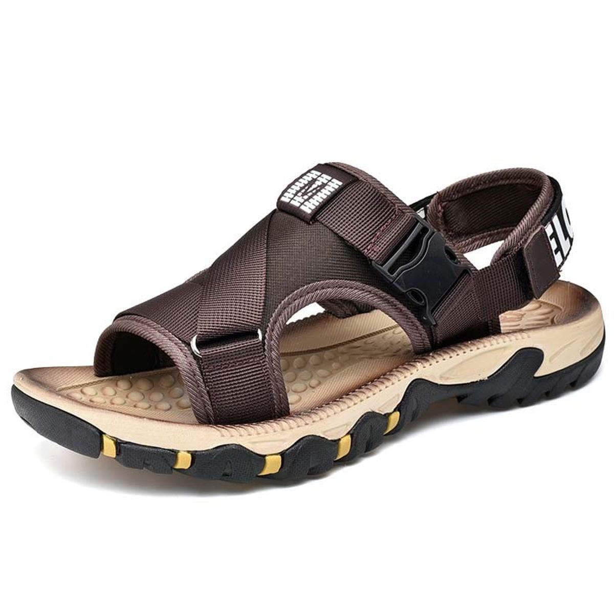 SHANDIAN - Sandalias Dedo Abierto Pantuflas Hombre Negro