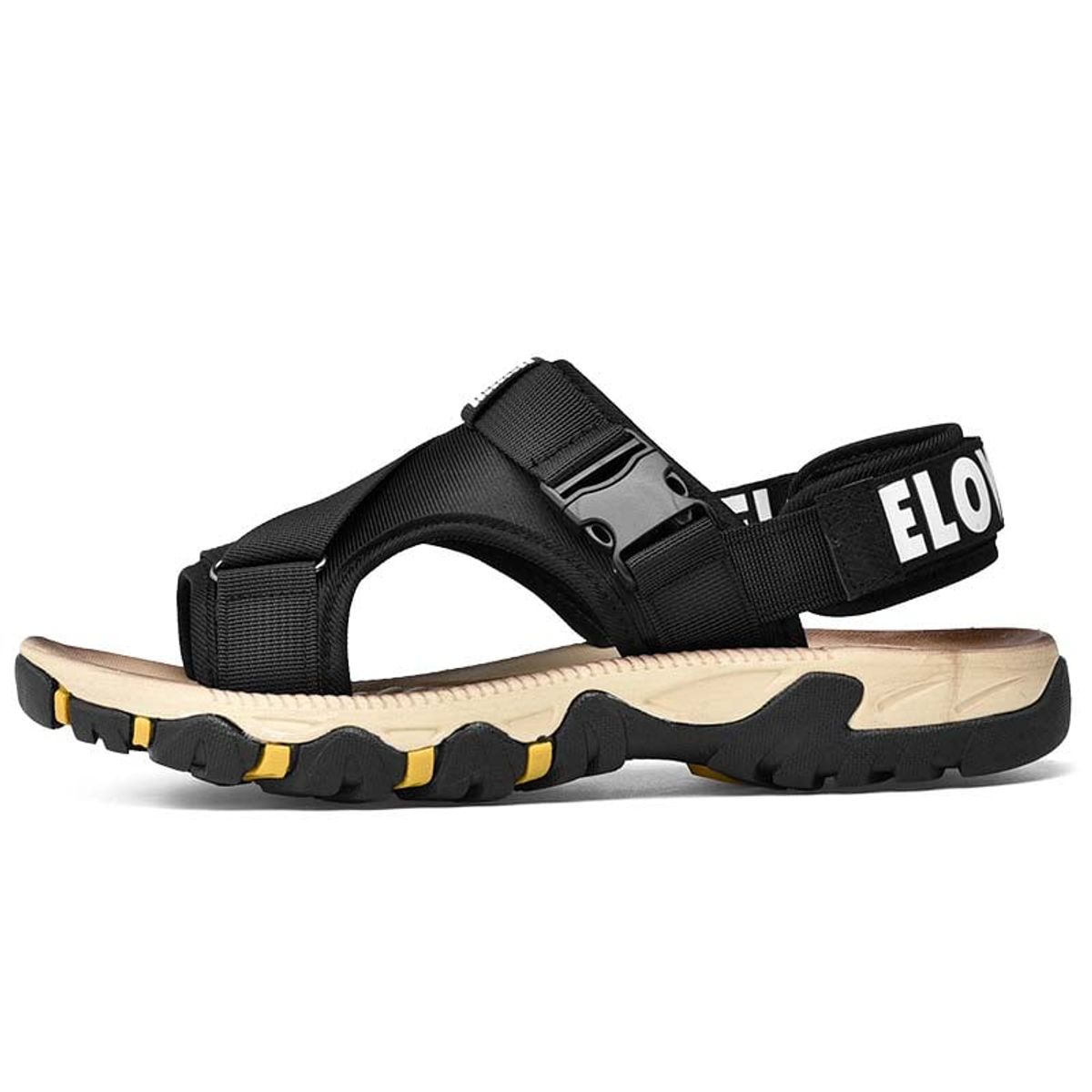 SHANDIAN - Sandalias Dedo Abierto Pantuflas Hombre Negro