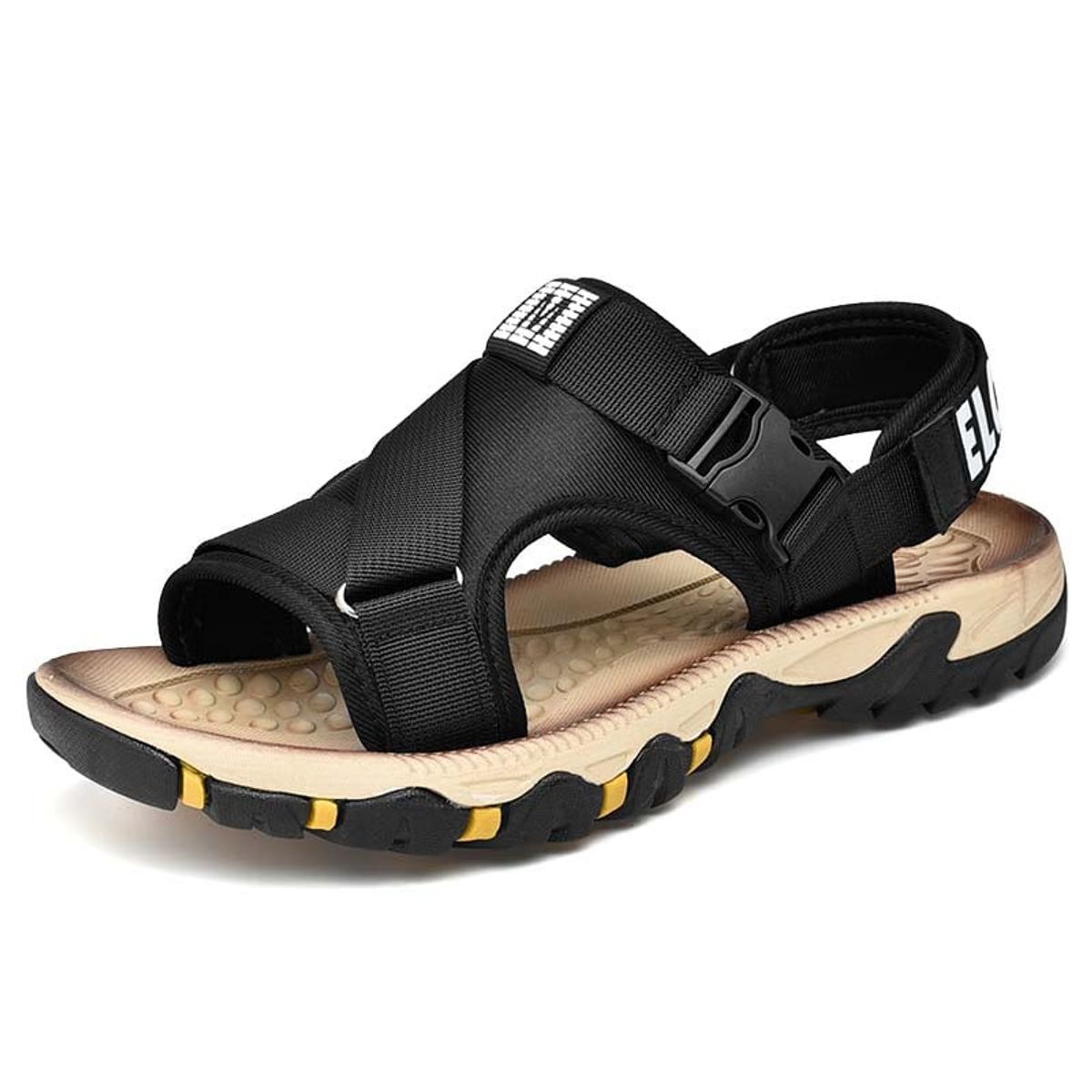 SHANDIAN - Sandalias Dedo Abierto Pantuflas Hombre Negro
