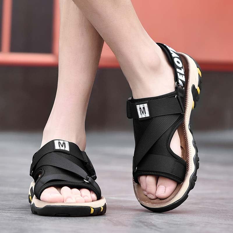 Sandalias Dedo Abierto Pantuflas Hombre Negro SHANDIAN