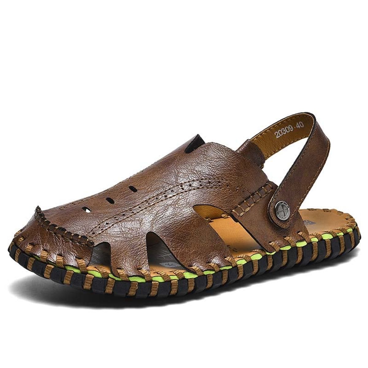 SHANDIAN - Sandalias Dedo Abierto Pantuflas Hombre Negro