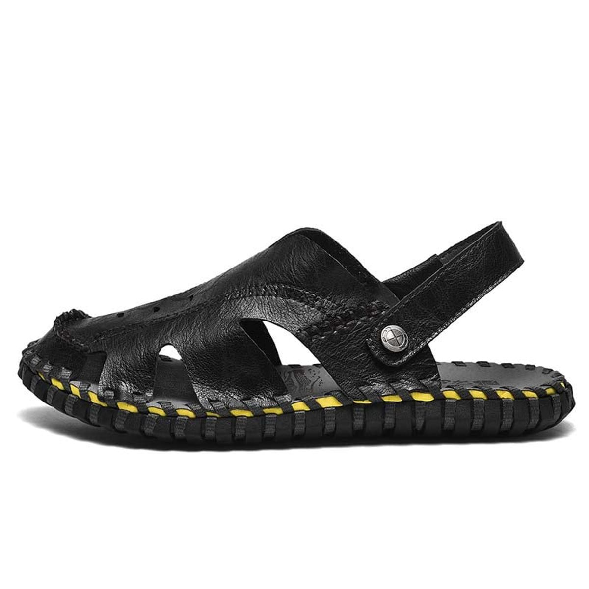 SHANDIAN - Sandalias Dedo Abierto Pantuflas Hombre Negro
