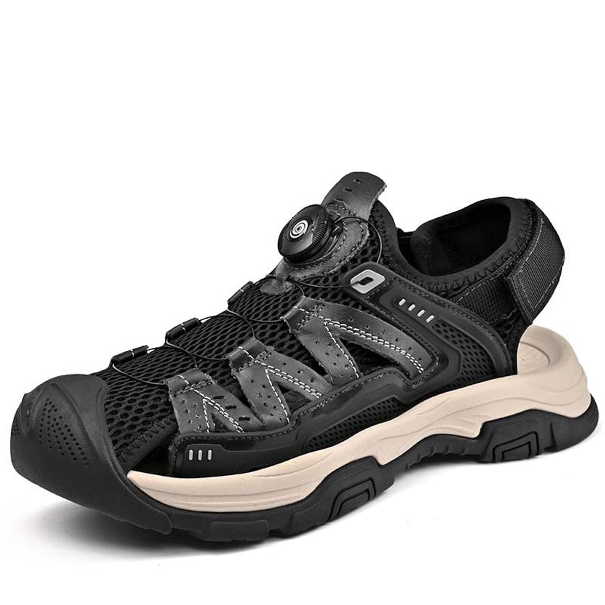 SHANDIAN - Sandalia de Trekking Para Explorar con Estilo Hombre Negro