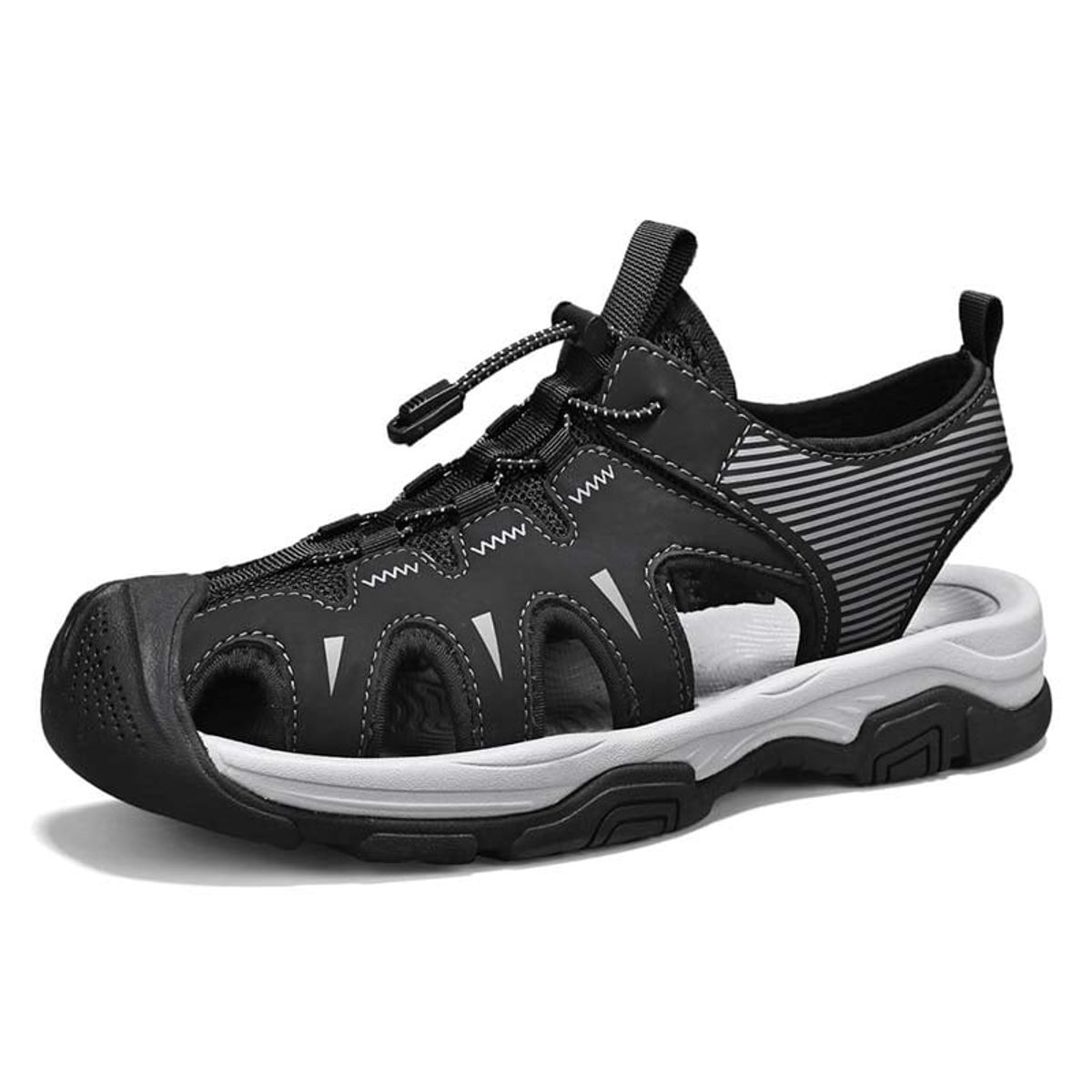 SHANDIAN - Sandalia de Trekking Para Explorar con Estilo Hombre Negro