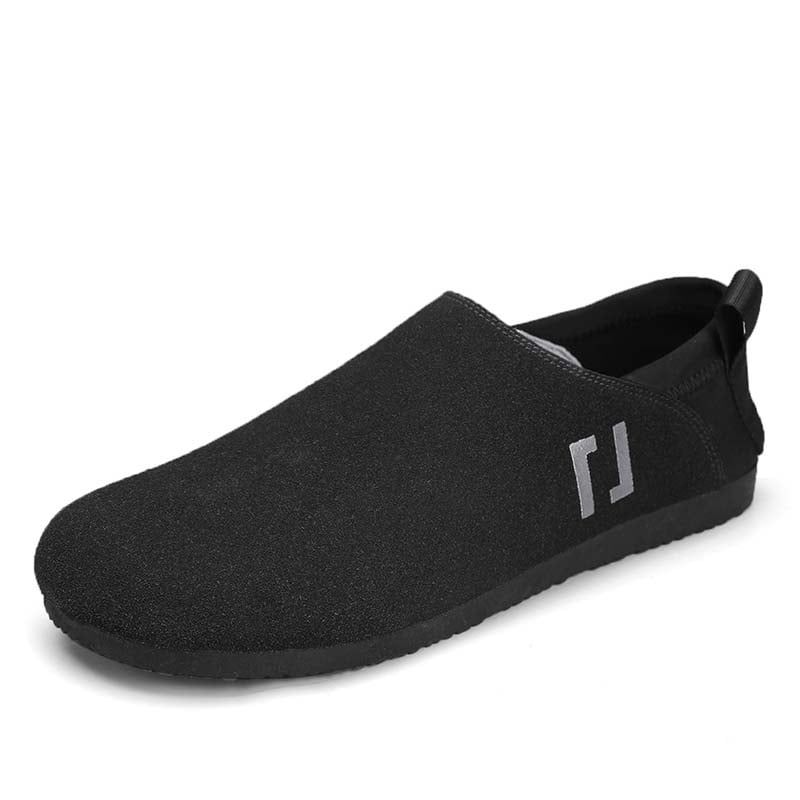 Pantufla Classic Fur Cuero Hombre Negro SHANDIAN