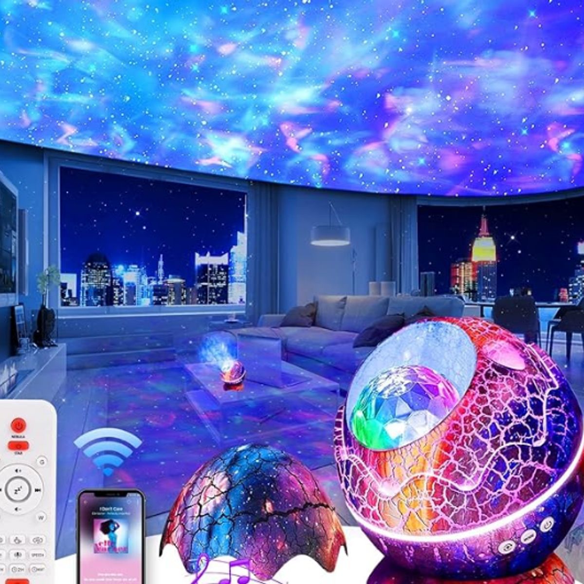 GENERICO - PROYECCTOR HUEVO DINO CON PARLANTE