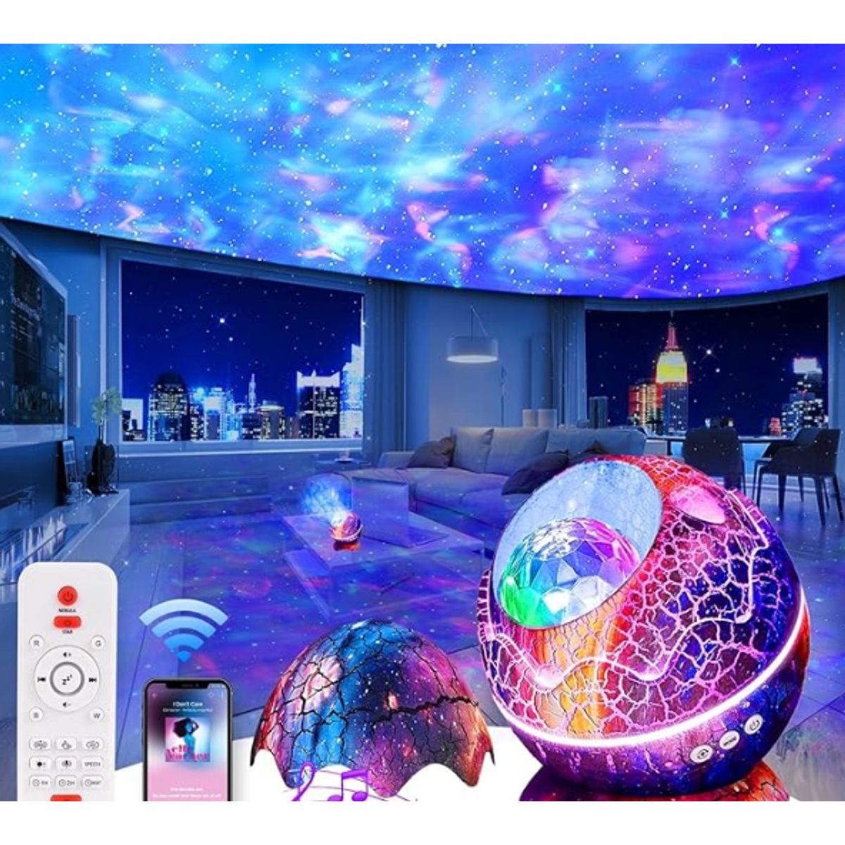 GENERICO - PROYECCTOR HUEVO DINO CON PARLANTE