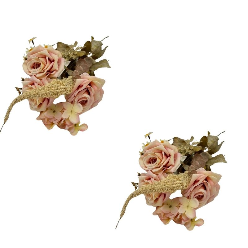 FLORIPA - Pack de 2 Bouquets De Rosa Envejecido 8223-ROS FLORIPASTORE