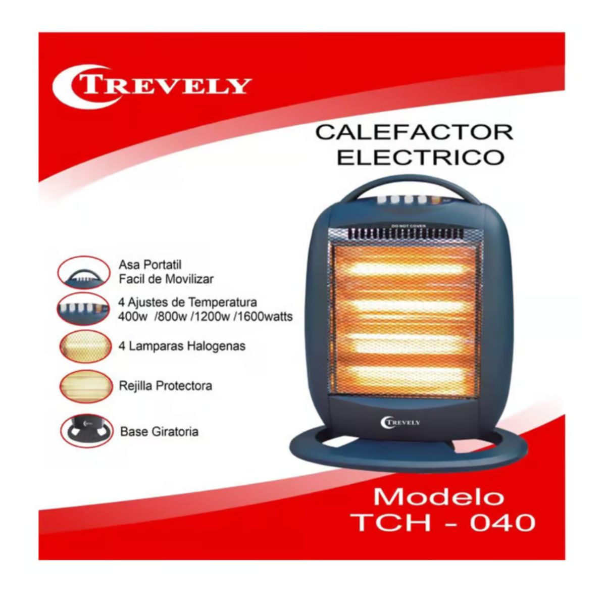 TREVELY - Calefactor Eléctrico Trevely TCH-040 1600 Watts