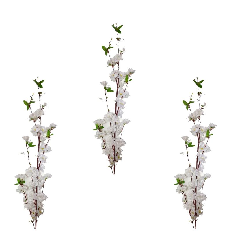FLORIPA - Pack de 3 Varas De Flor De Durazno Blanca BG231348WT FLORIPASTORE