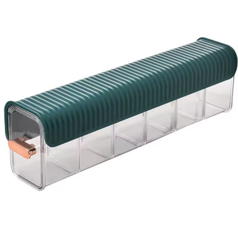 GENERICO - Cesta Organizador Multiuso 6 Divisiones de Acrílico Navidad - Verde Oscuro