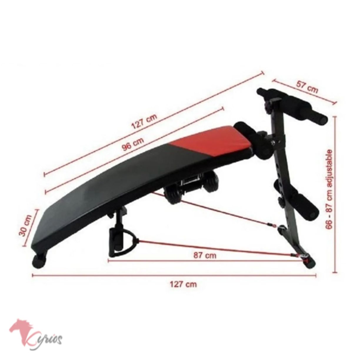 NO LOGO - Banca abdominal multifuncional pesas ligas