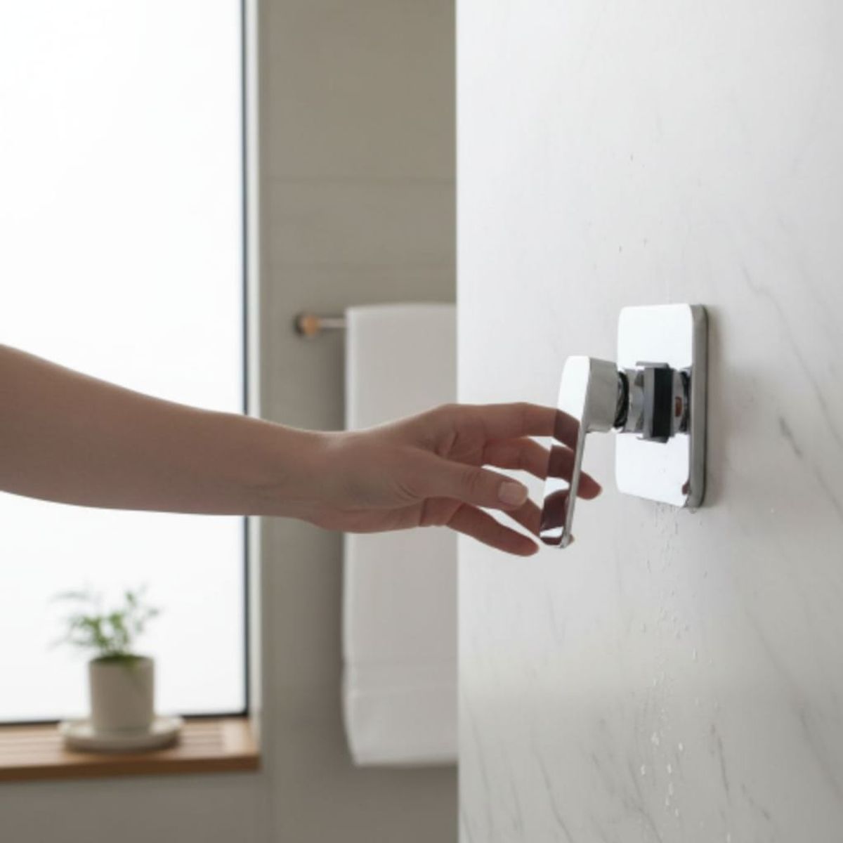 APACHE - Llave Mezcladora Monomando para Ducha cuadrado Minimalista en Acero Cromo Brillante