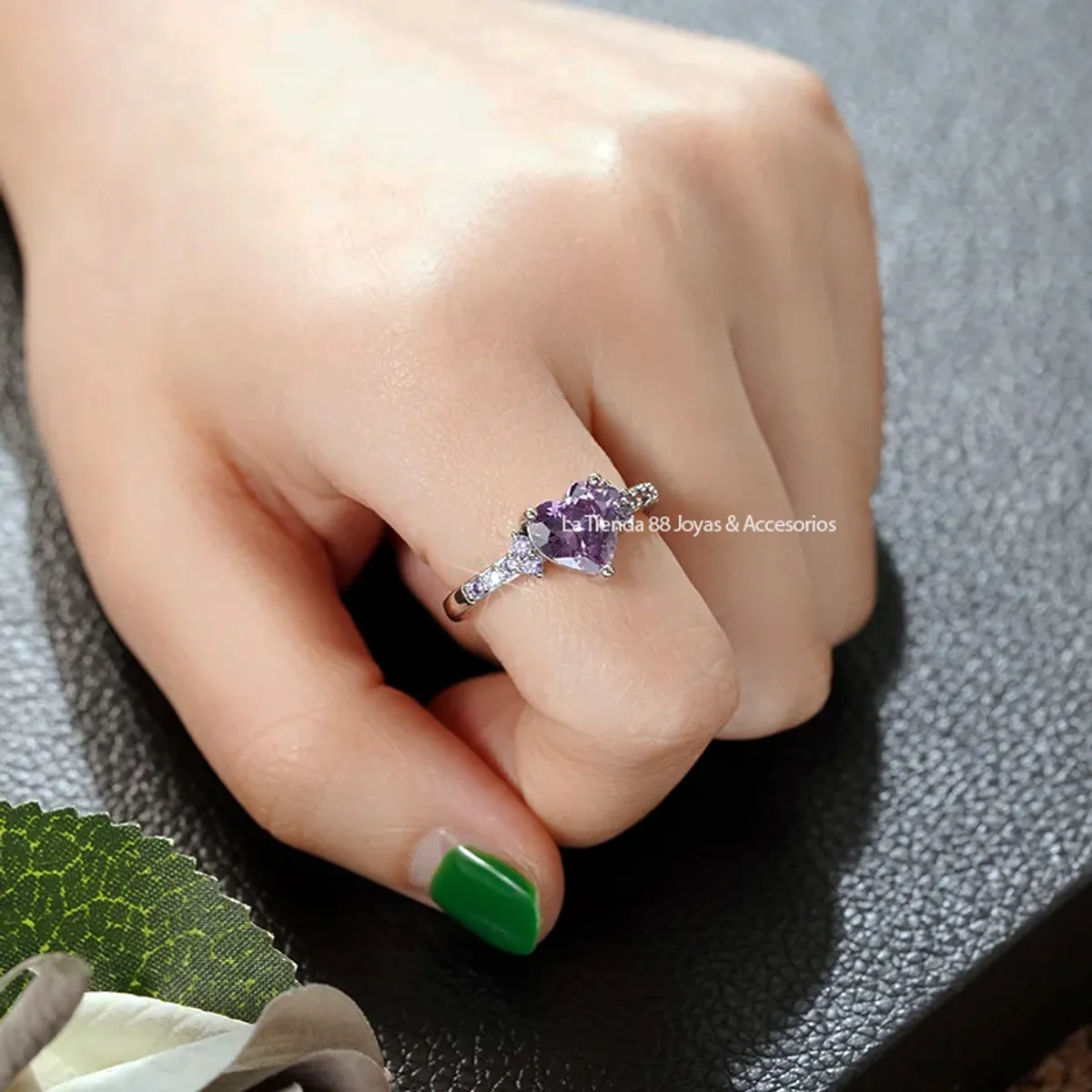 LA TIENDA 88 JOYAS Y ACCESORIOS - La Tienda 88 - Anillo De Compromiso Mujer Bañado Oro 18k - Lila