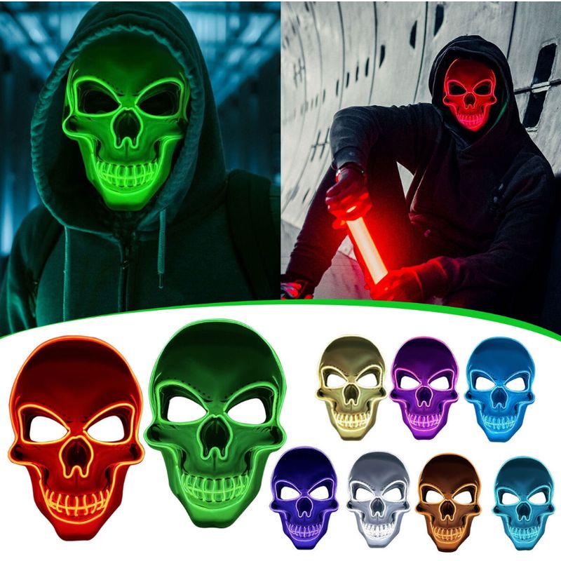 GENERICO - MASCARA CALAVERA LED HALLOWEEN