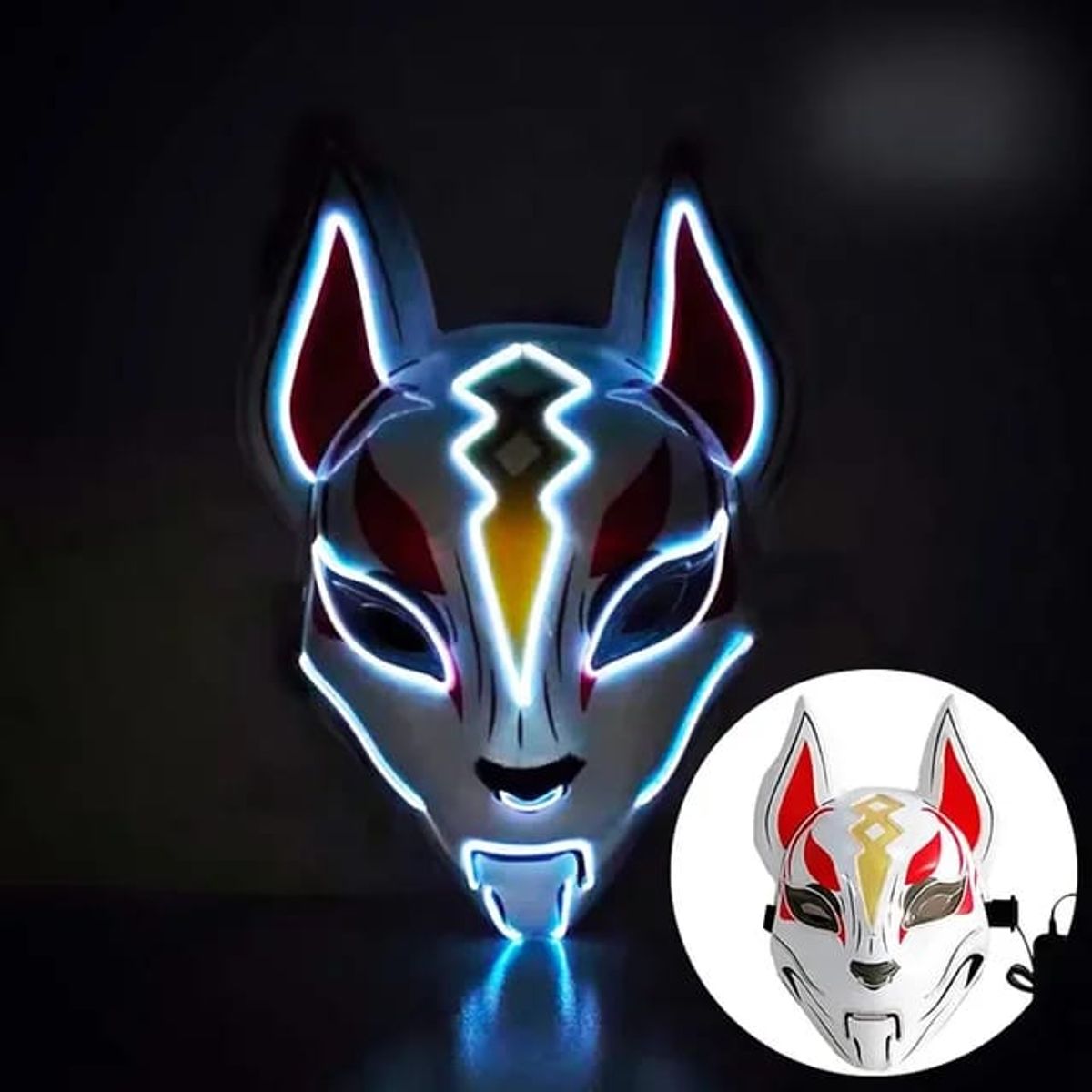 GENERICO - MASCARA DE ZORRO CON LUZ LED