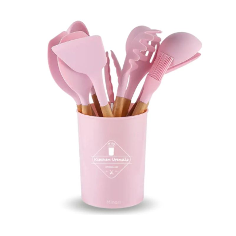 GENERICO - SET DE UTENSILIOS DE SILICIONA - ROSADO