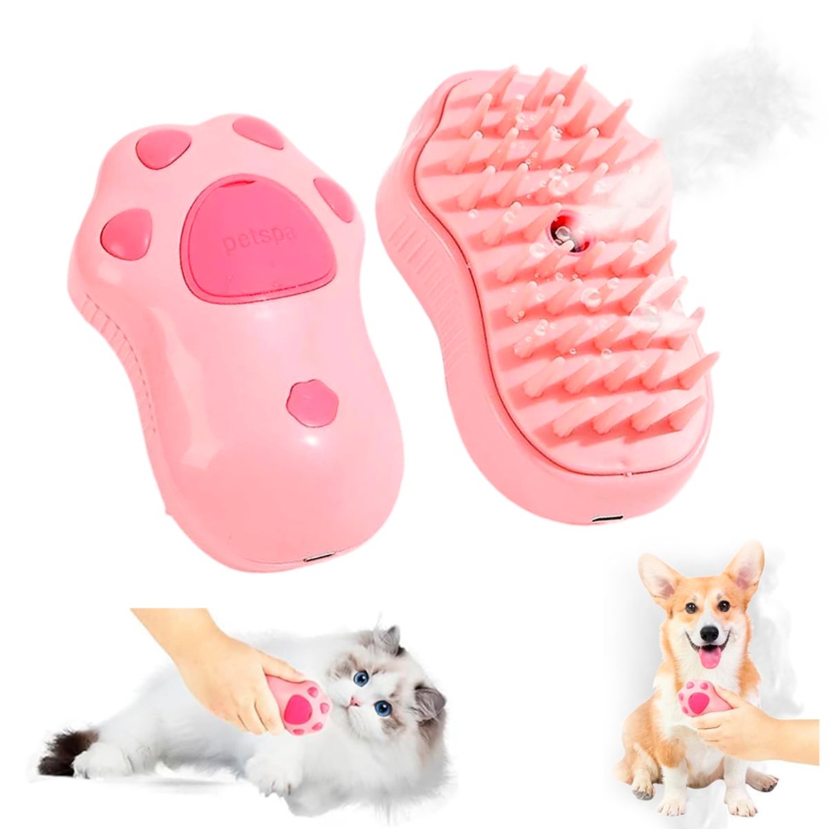 GENERICO - Cepillo de Vapor para Mascotas Quitapelusa - PATITA