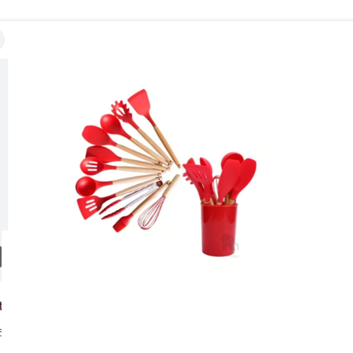 GENERICO - SET DE UTENSILIOS DE SILICIONA - ROJO