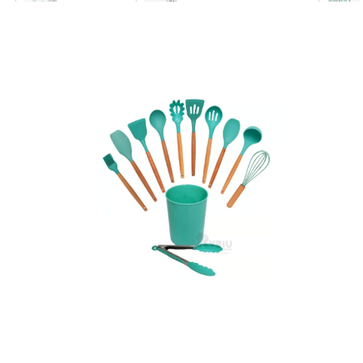 GENERICO - SET DE UTENSILIOS DE SILICIONA - VERDE