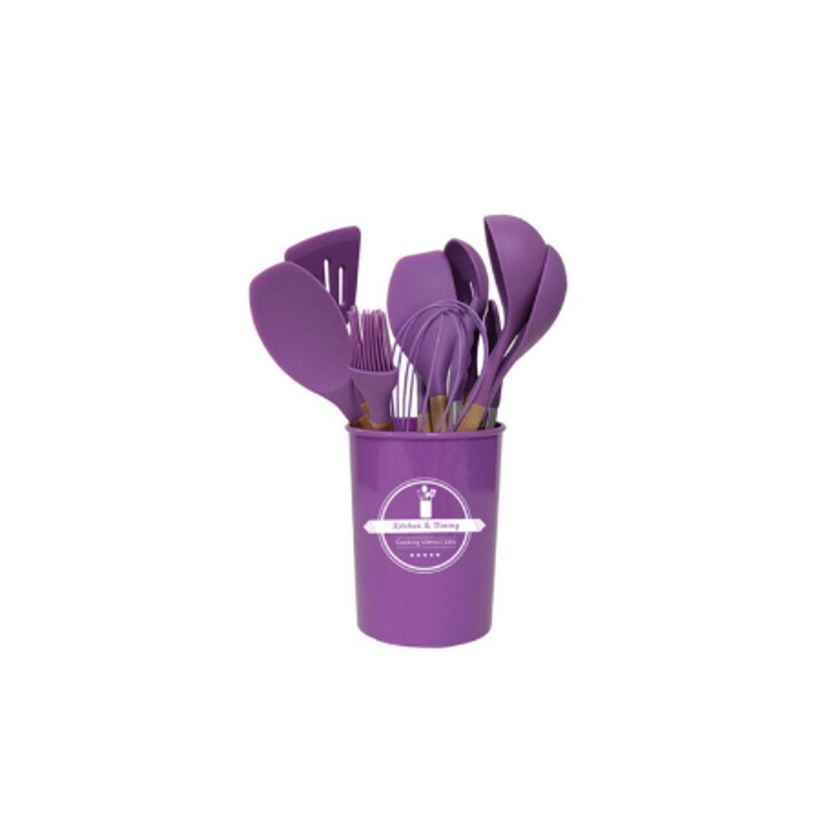 GENERICO - SET DE UTENSILIOS DE SILICIONA - MORADO