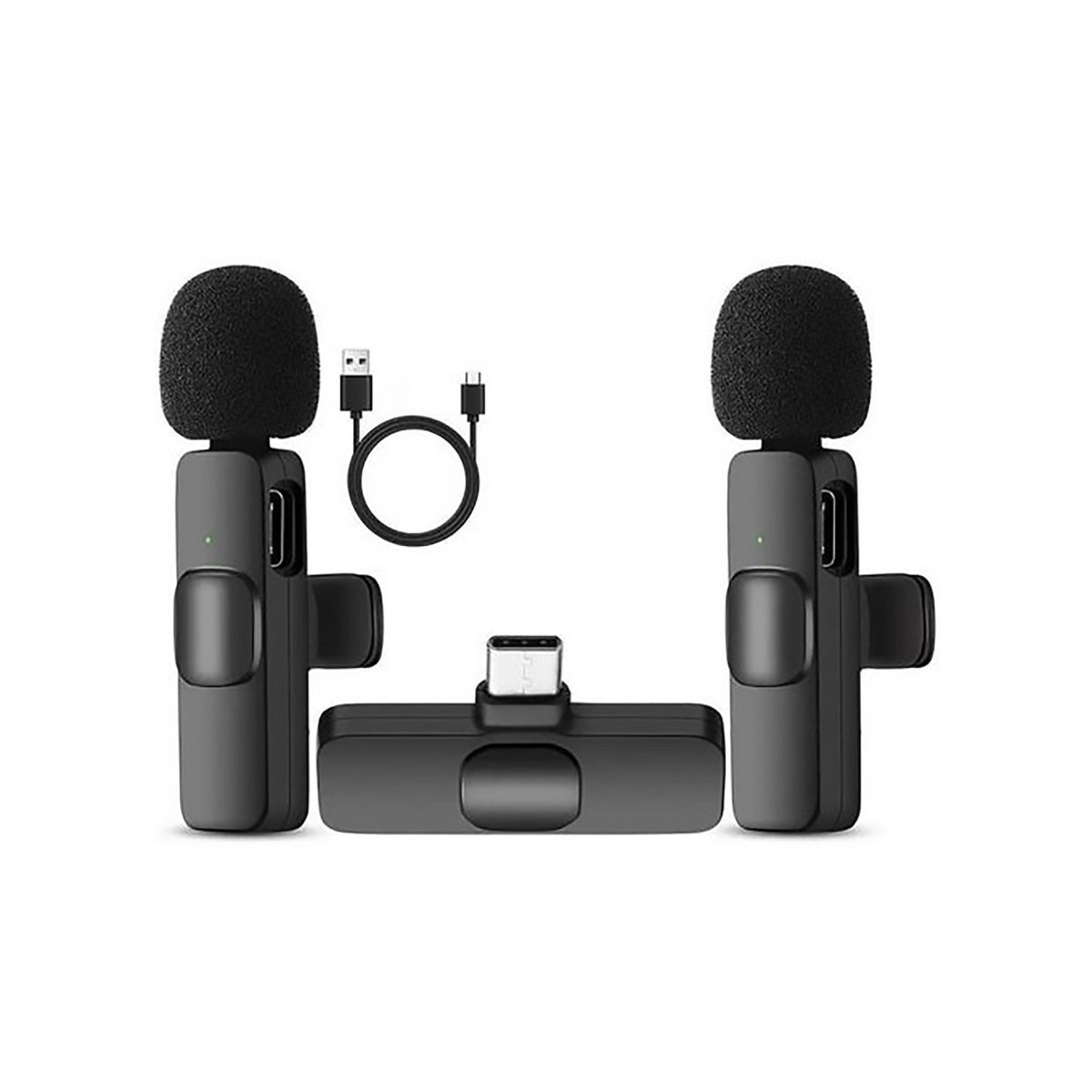 GENERICO - Micrófono Inalámbrico Solapero Doble Recargable Tipo C  K9