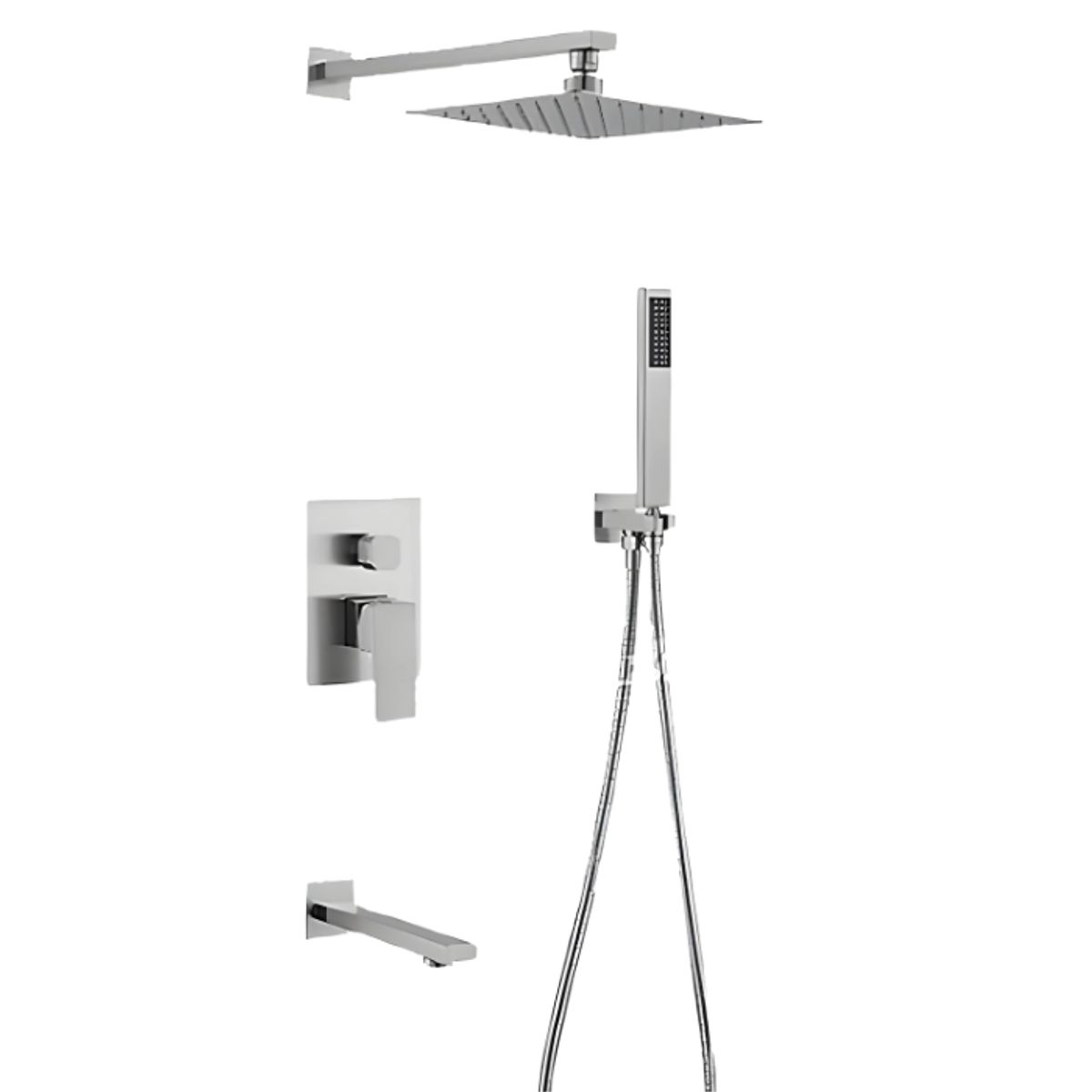 XM - MEZCLADORA PARA DUCHA Y TINA SATINADO CUADRADO MT304-010D702