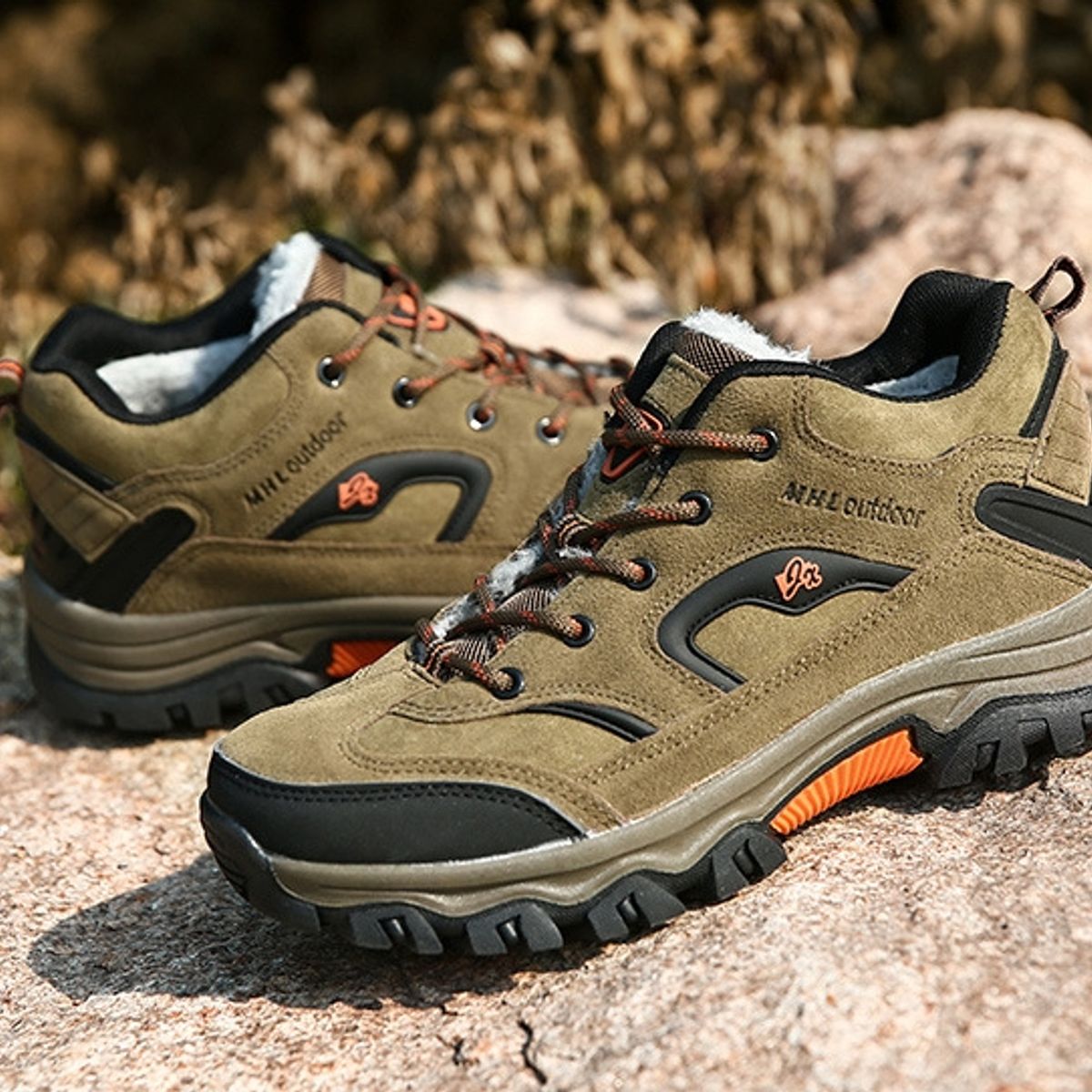 BLWOENS - Zapatos de trekking de invierno para hombres Zapatillas - Marrón